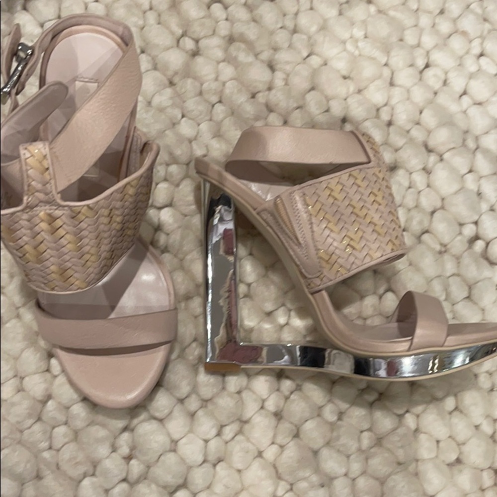 Chic and Sexy BCBG Wedges - cutout silver heel